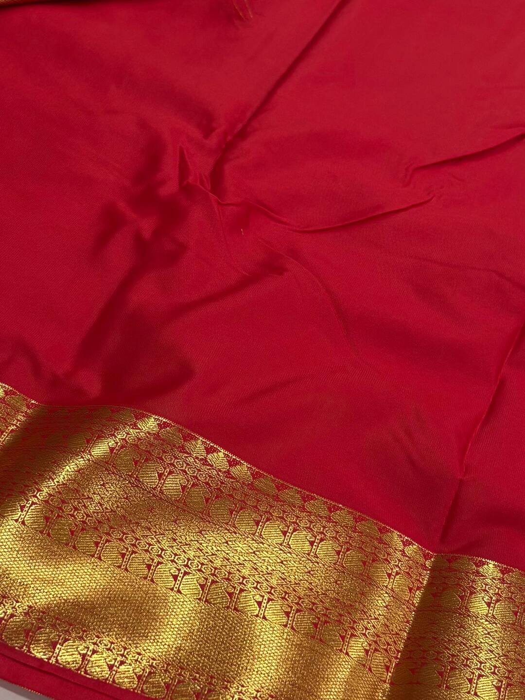 Chili Red Cotton Silk Saree