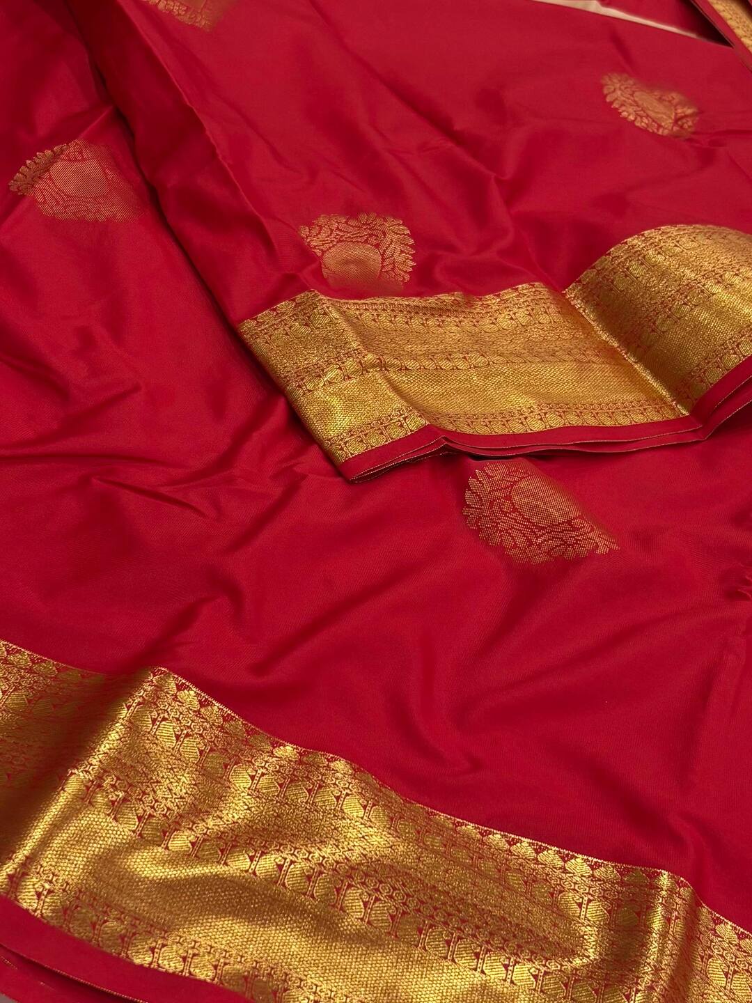 Chili Red Cotton Silk Saree