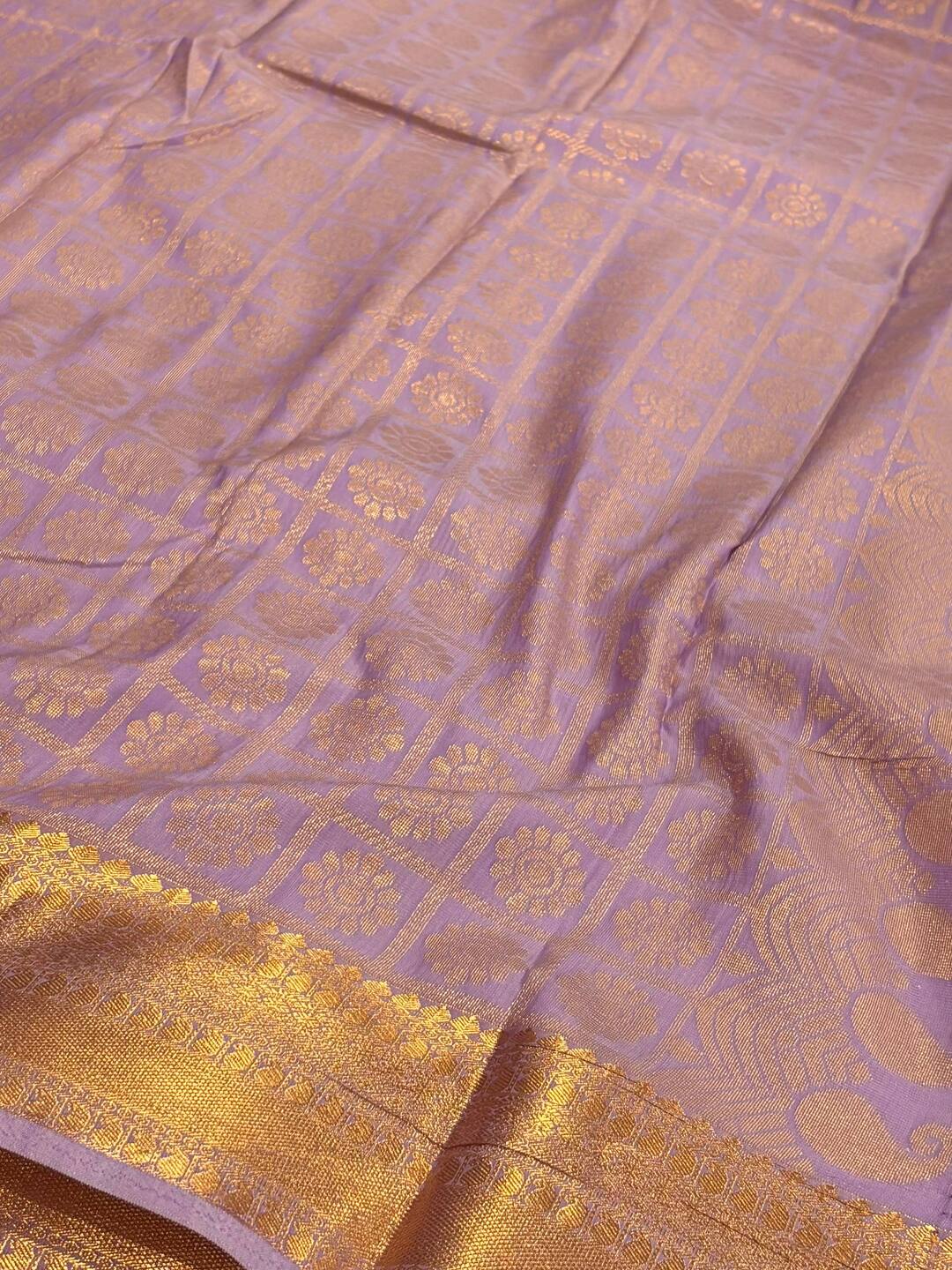 Lavender Purple Cotton Silk Saree
