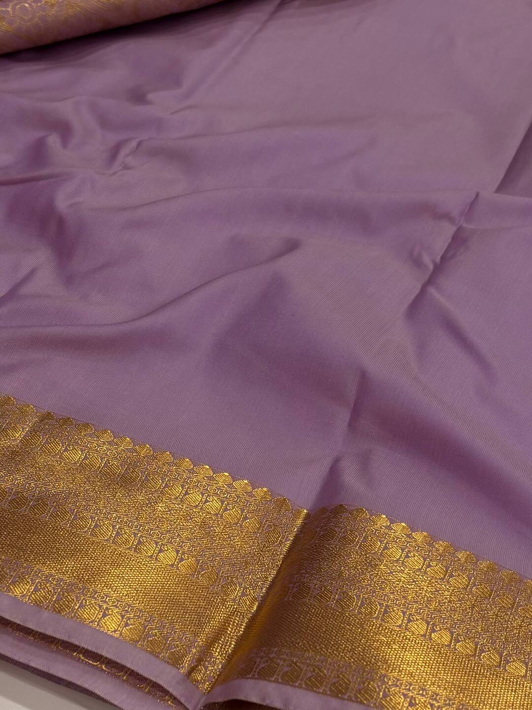 Lavender Purple Cotton Silk Saree