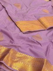 Lavender Purple Cotton Silk Saree