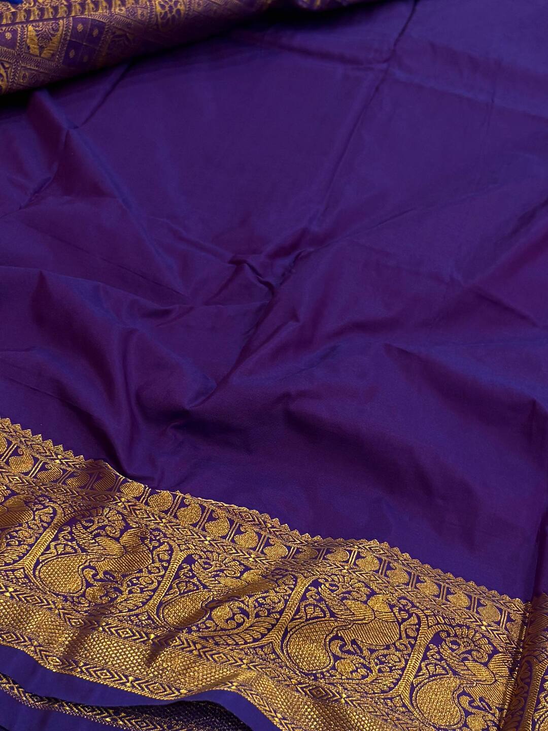 Violet Purple Cotton Silk Saree