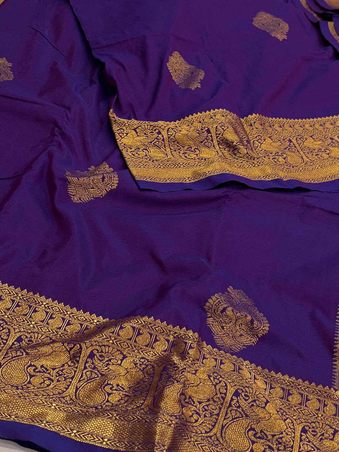 Violet Purple Cotton Silk Saree