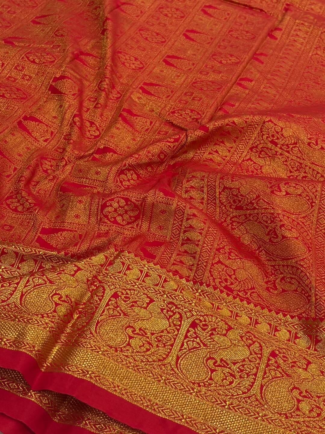 Chili Red Cotton Silk Saree