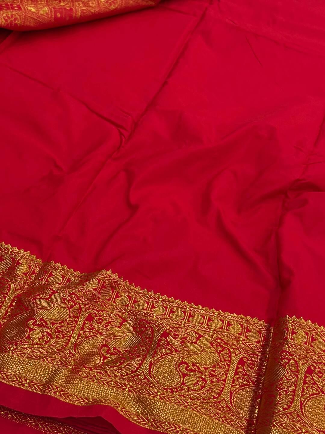 Chili Red Cotton Silk Saree