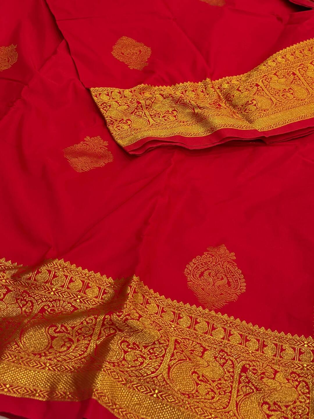 Chili Red Cotton Silk Saree