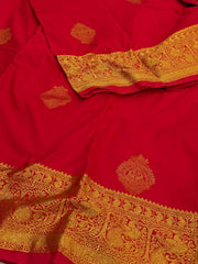 Chili Red Cotton Silk Saree