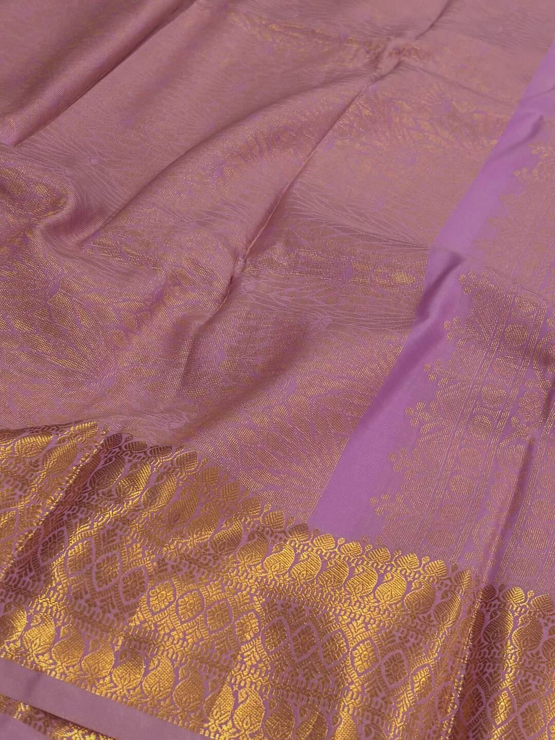 Light Purple Cotton Silk Saree