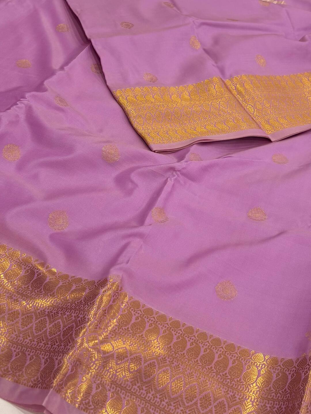 Light Purple Cotton Silk Saree