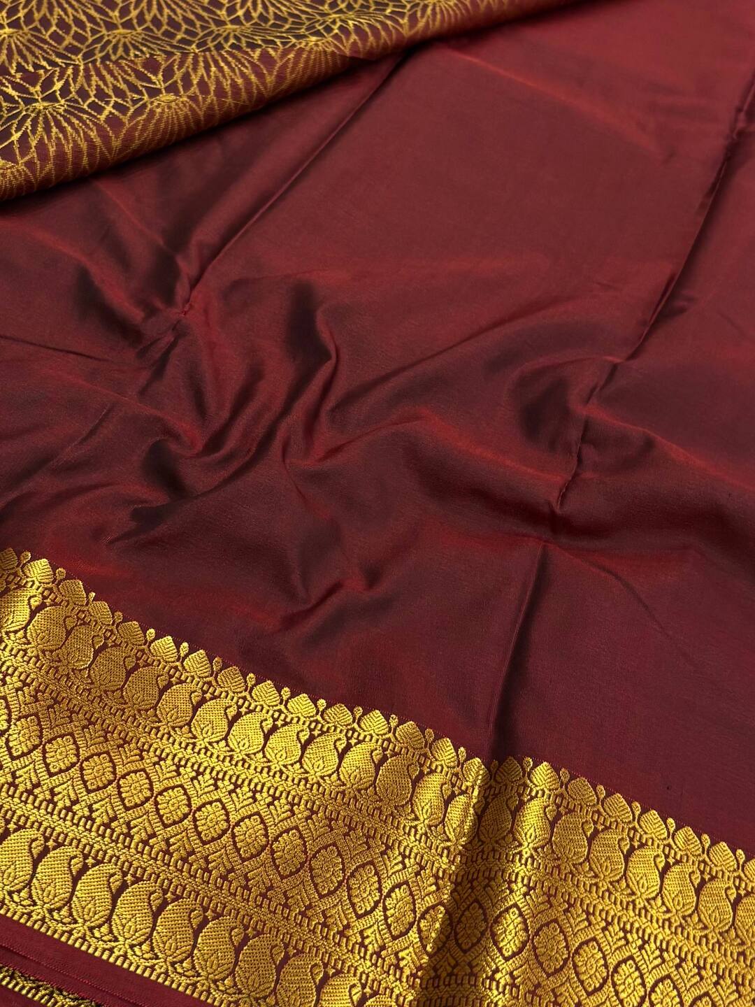 Maroon Cotton Silk Saree