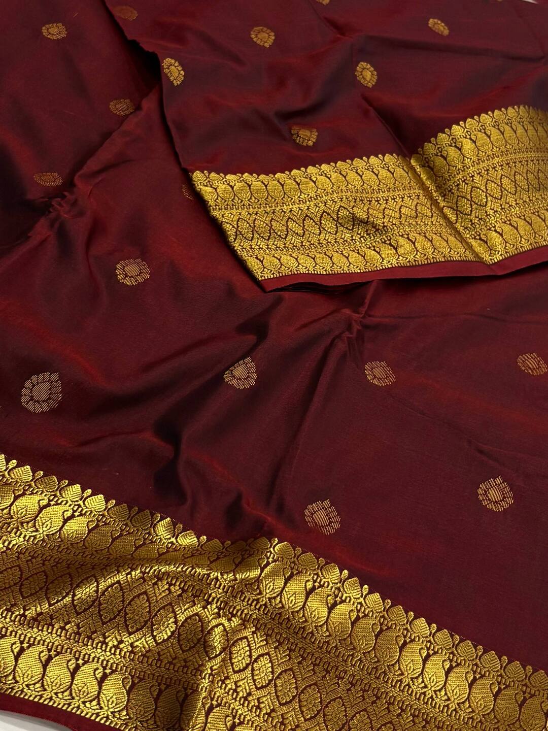 Maroon Cotton Silk Saree