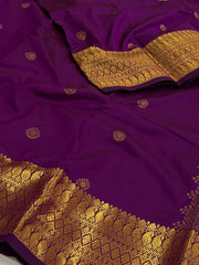 Royal Purple Cotton Silk Saree