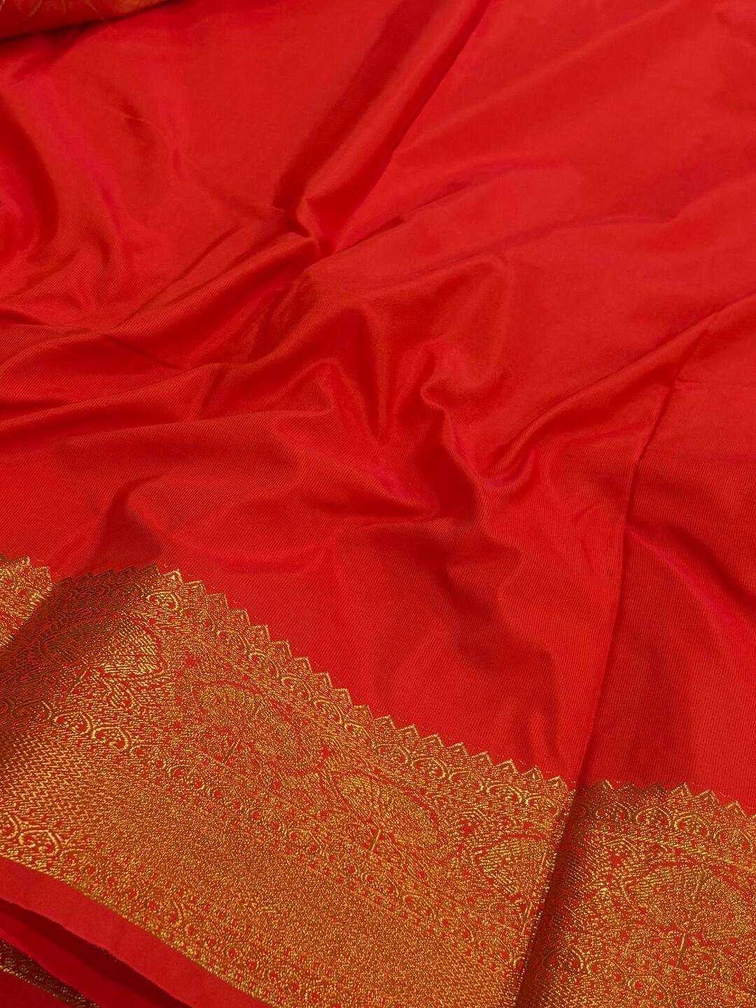 Orange Cotton Silk Saree