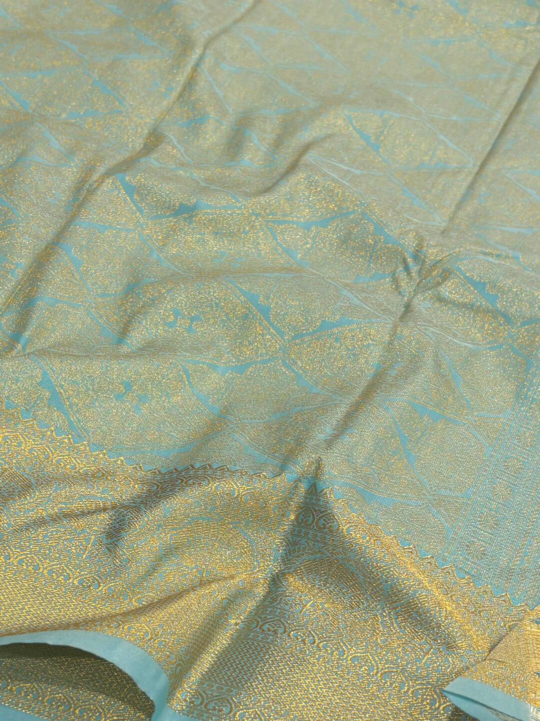 Mint Blue Cotton Silk Saree