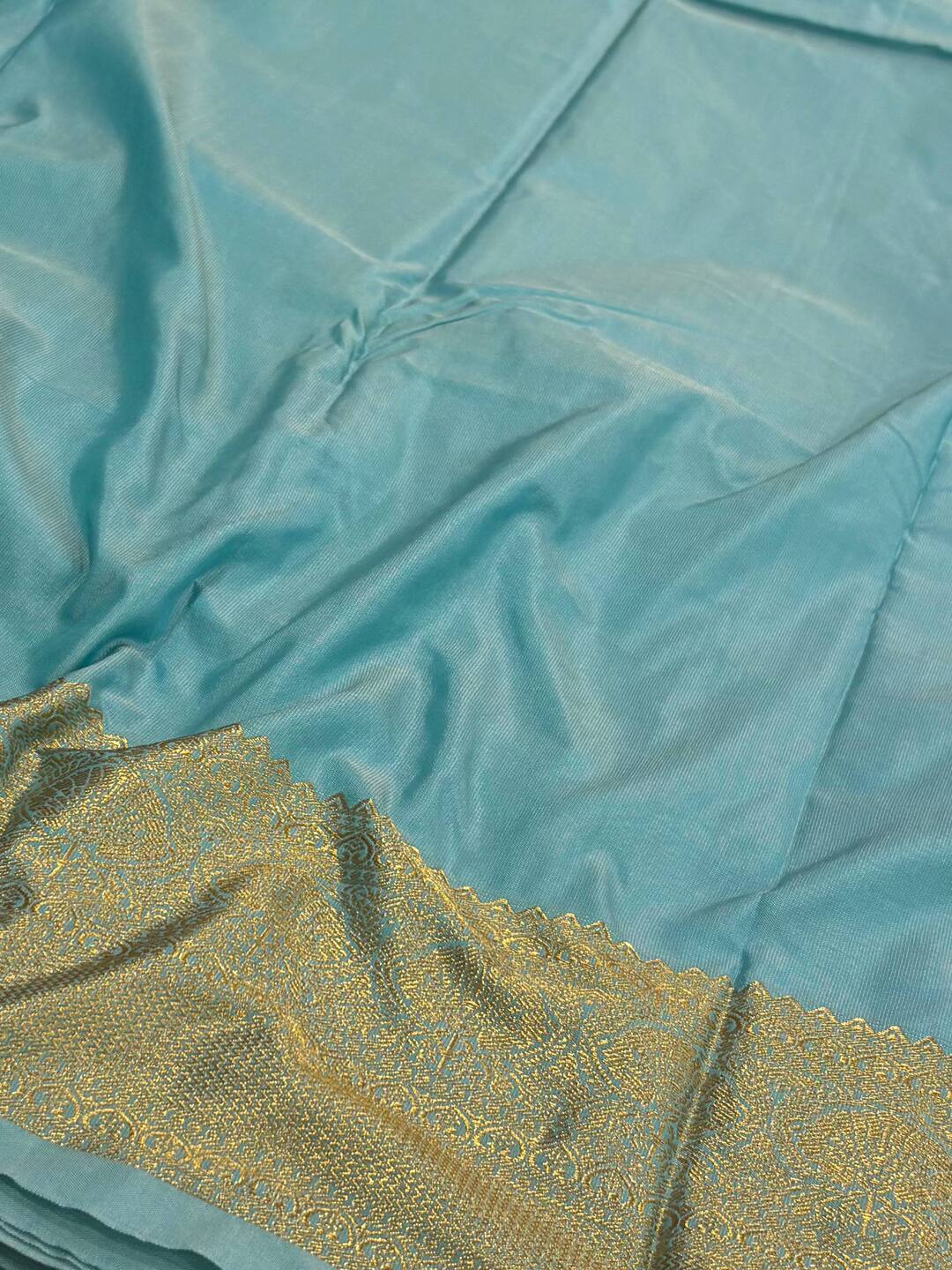 Mint Blue Cotton Silk Saree