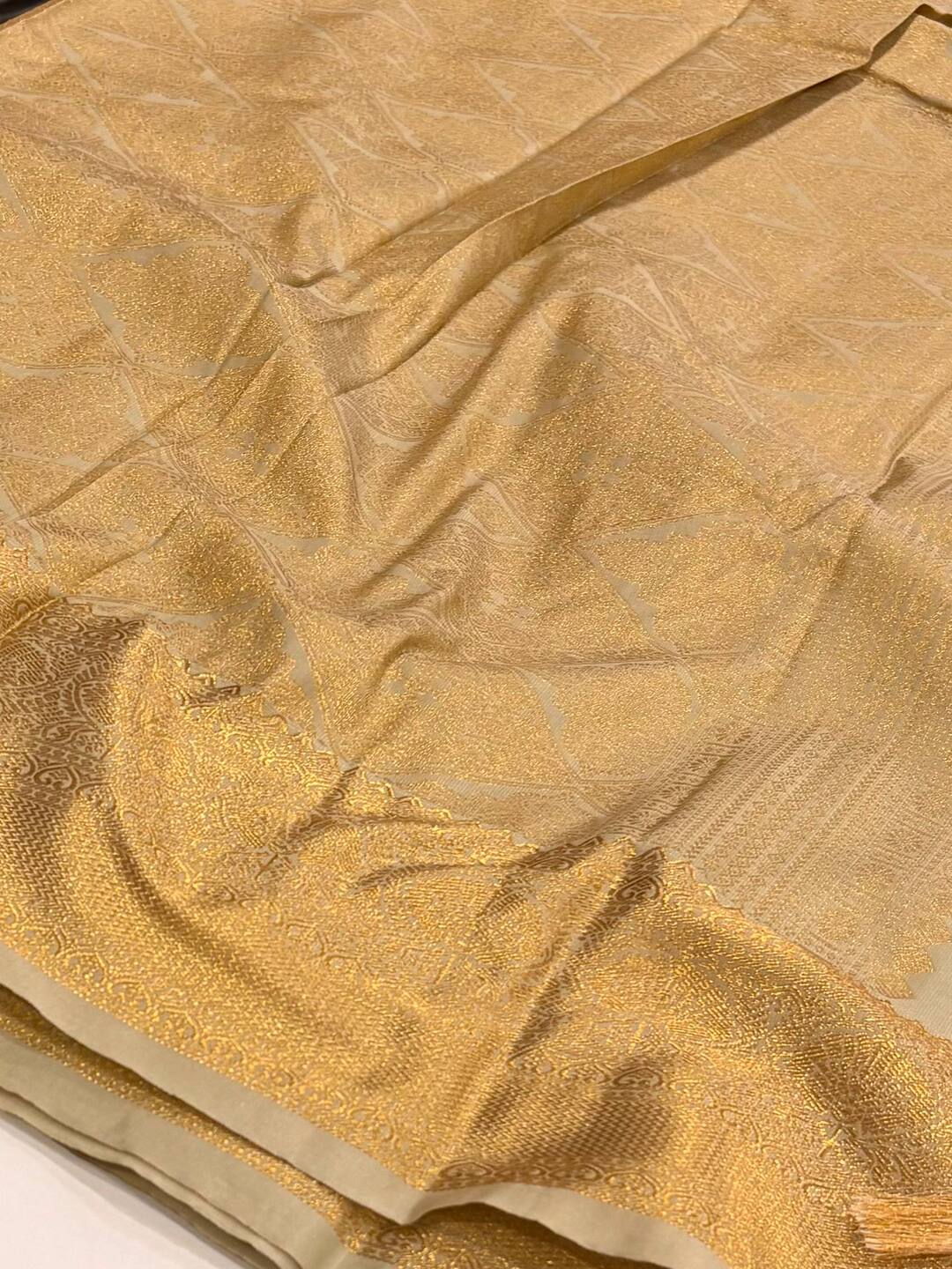 Beige Cotton Silk Saree
