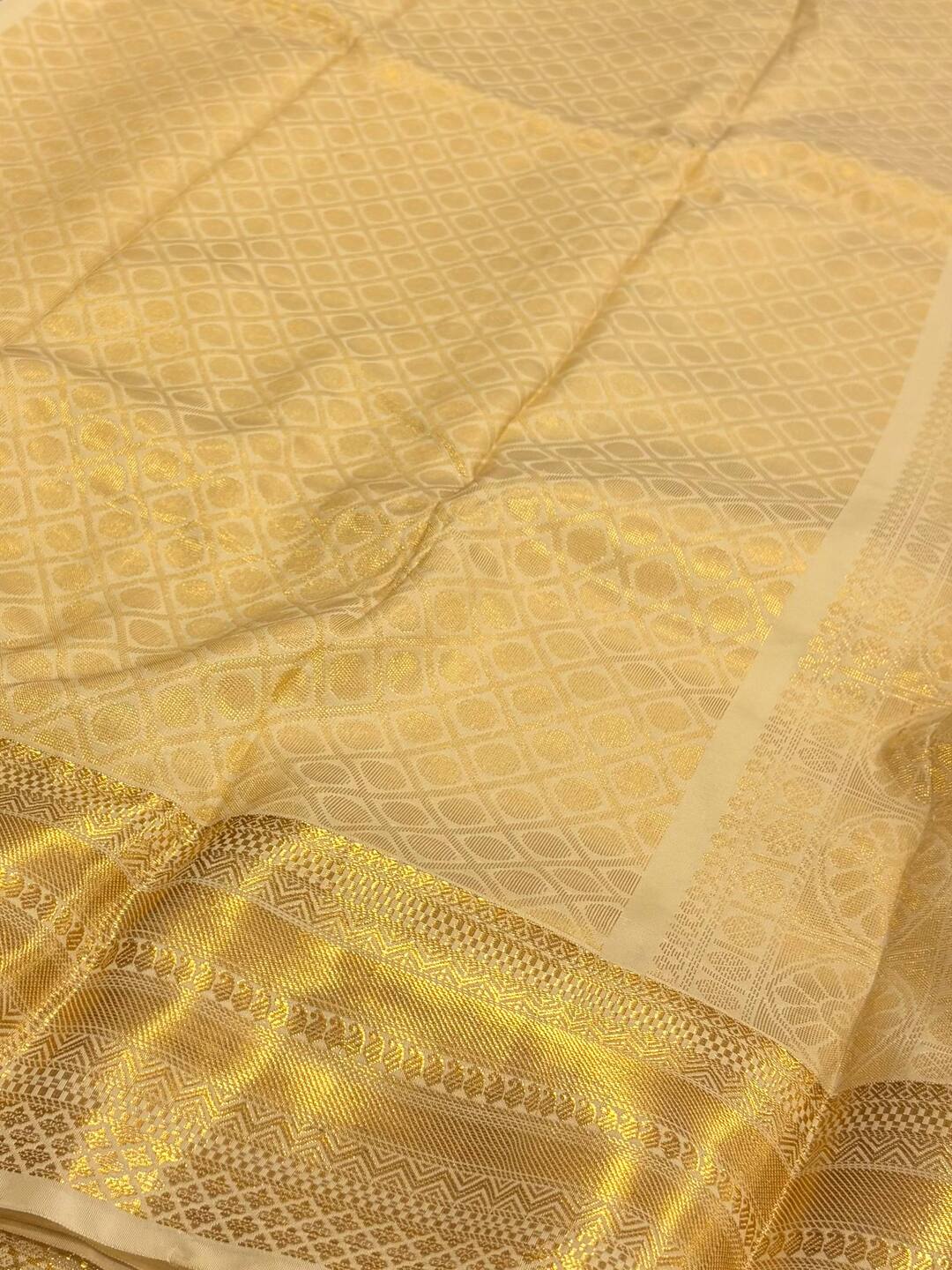 Beige Cotton Silk Saree