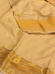 Beige Cotton Silk Saree