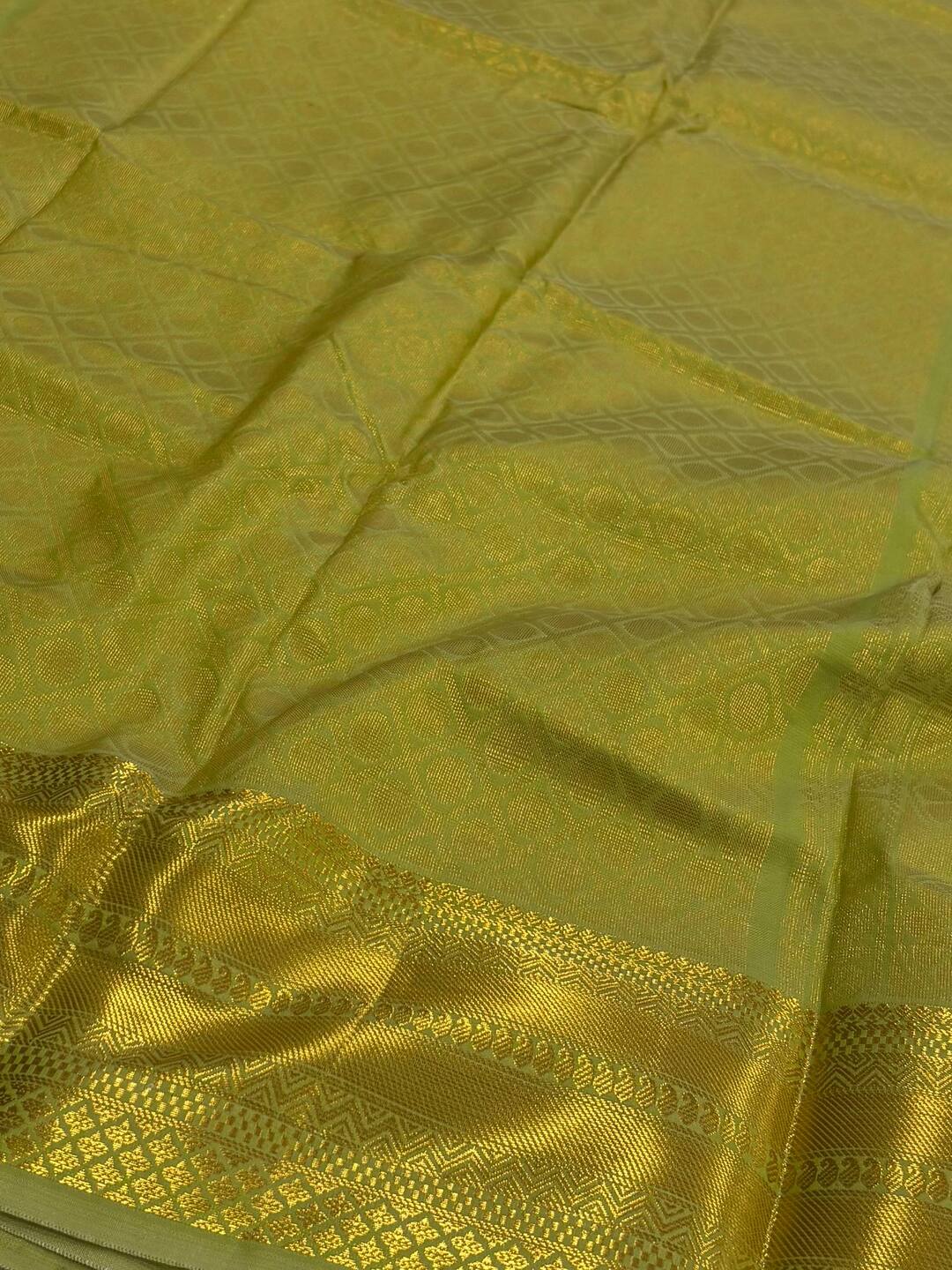 Apple Green Cotton Silk Saree