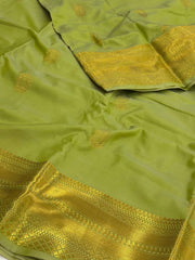 Apple Green Cotton Silk Saree