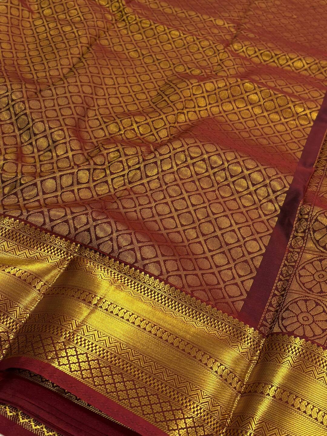 Maroon Cotton Silk Saree