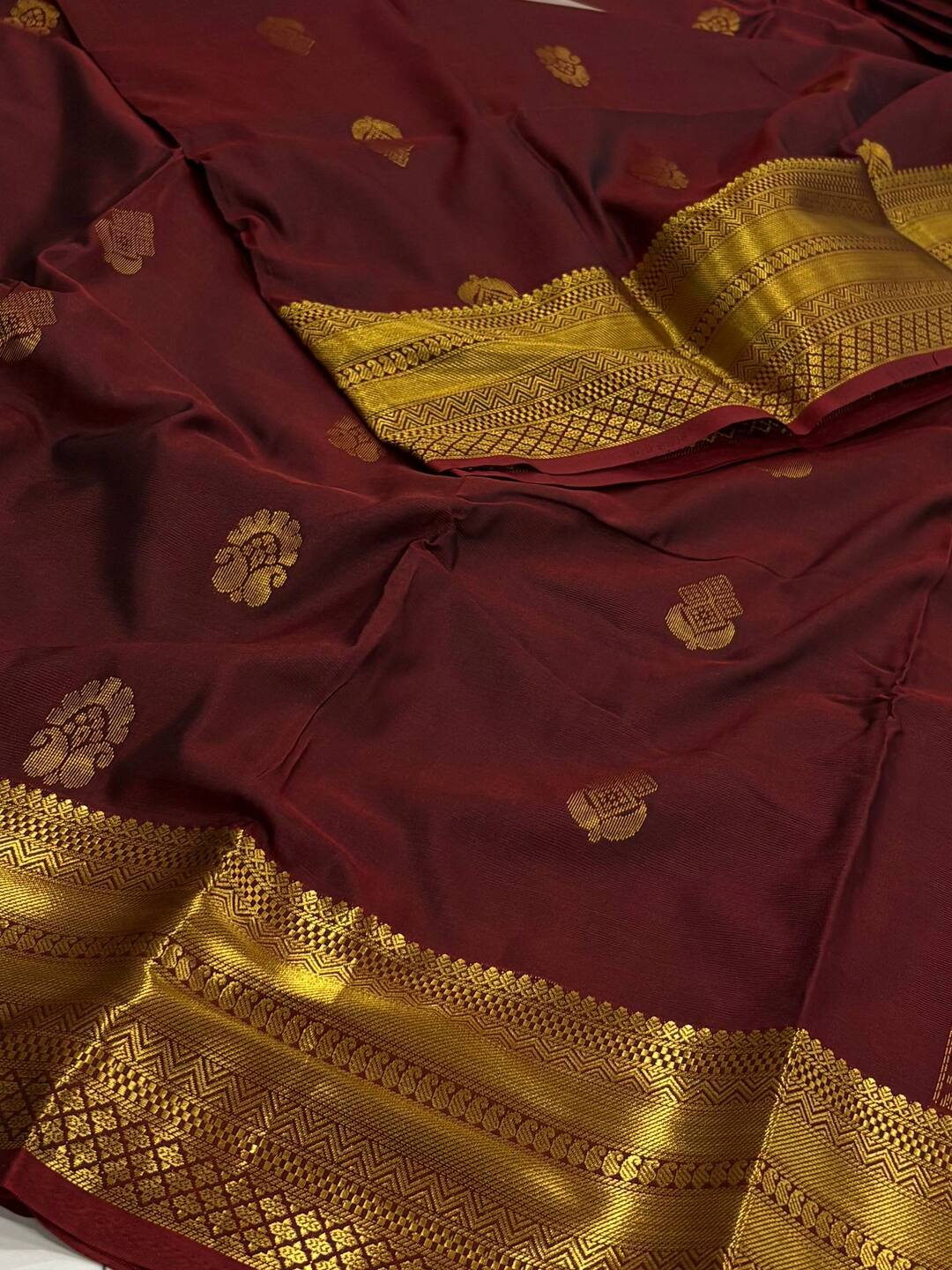 Maroon Cotton Silk Saree