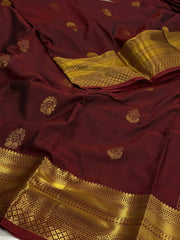 Maroon Cotton Silk Saree