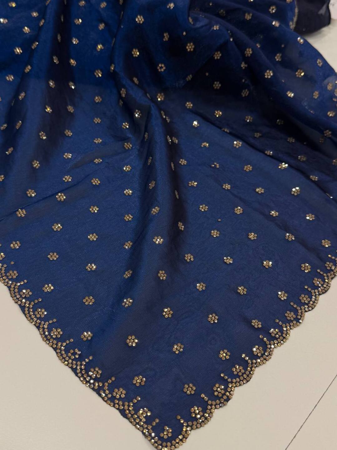 Teal Blue Georgette Saree