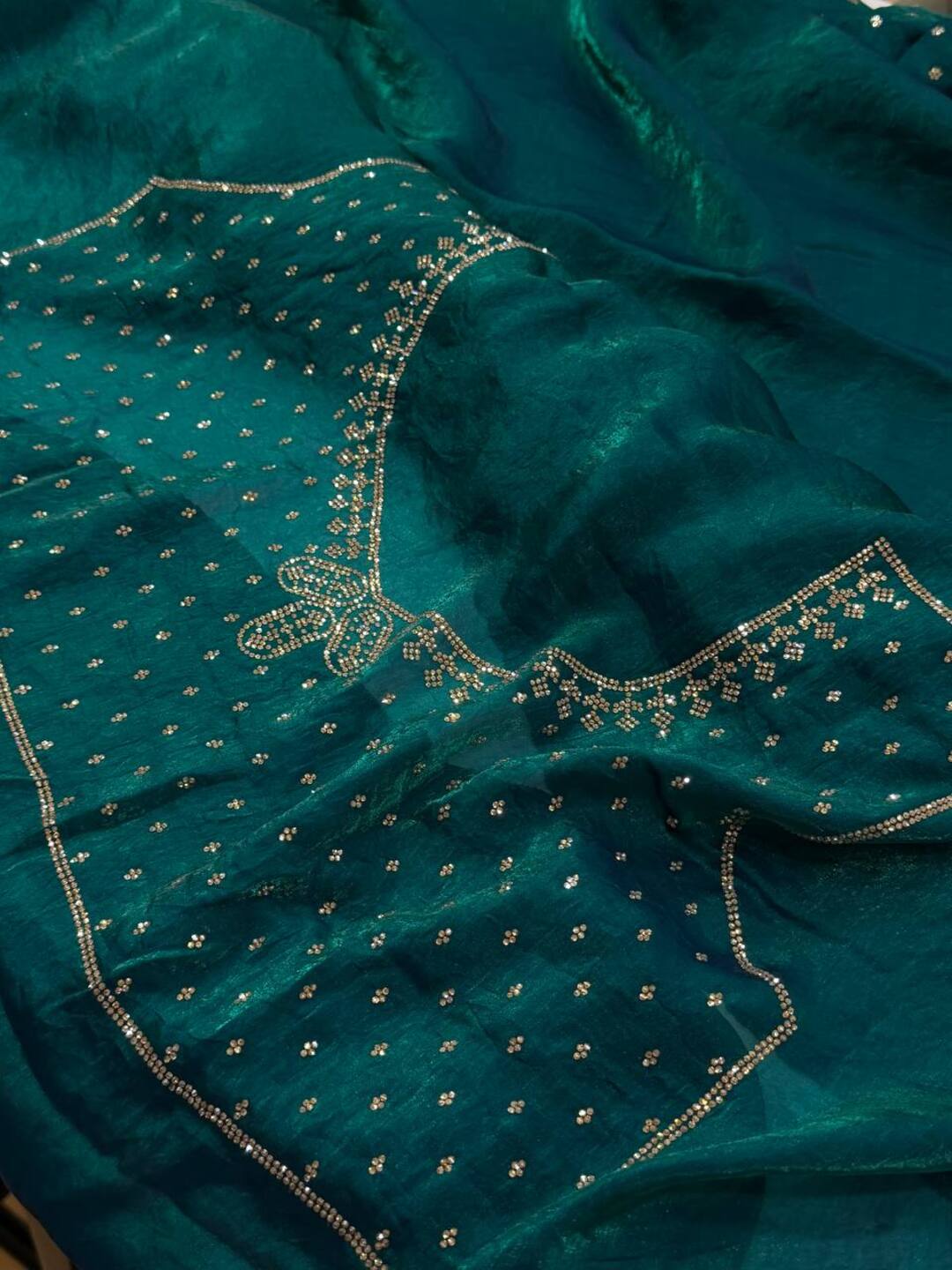 Peacock Green Georgette Saree