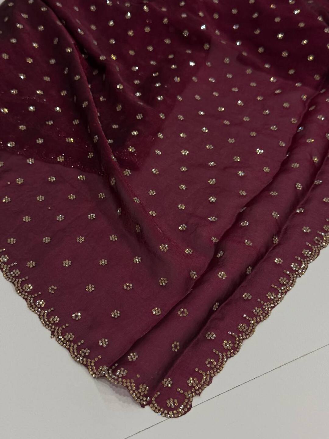 Wine Purple Georgette Saree