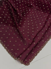 Wine Purple Georgette Saree