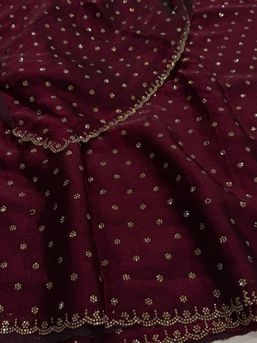 Wine Purple Georgette Saree