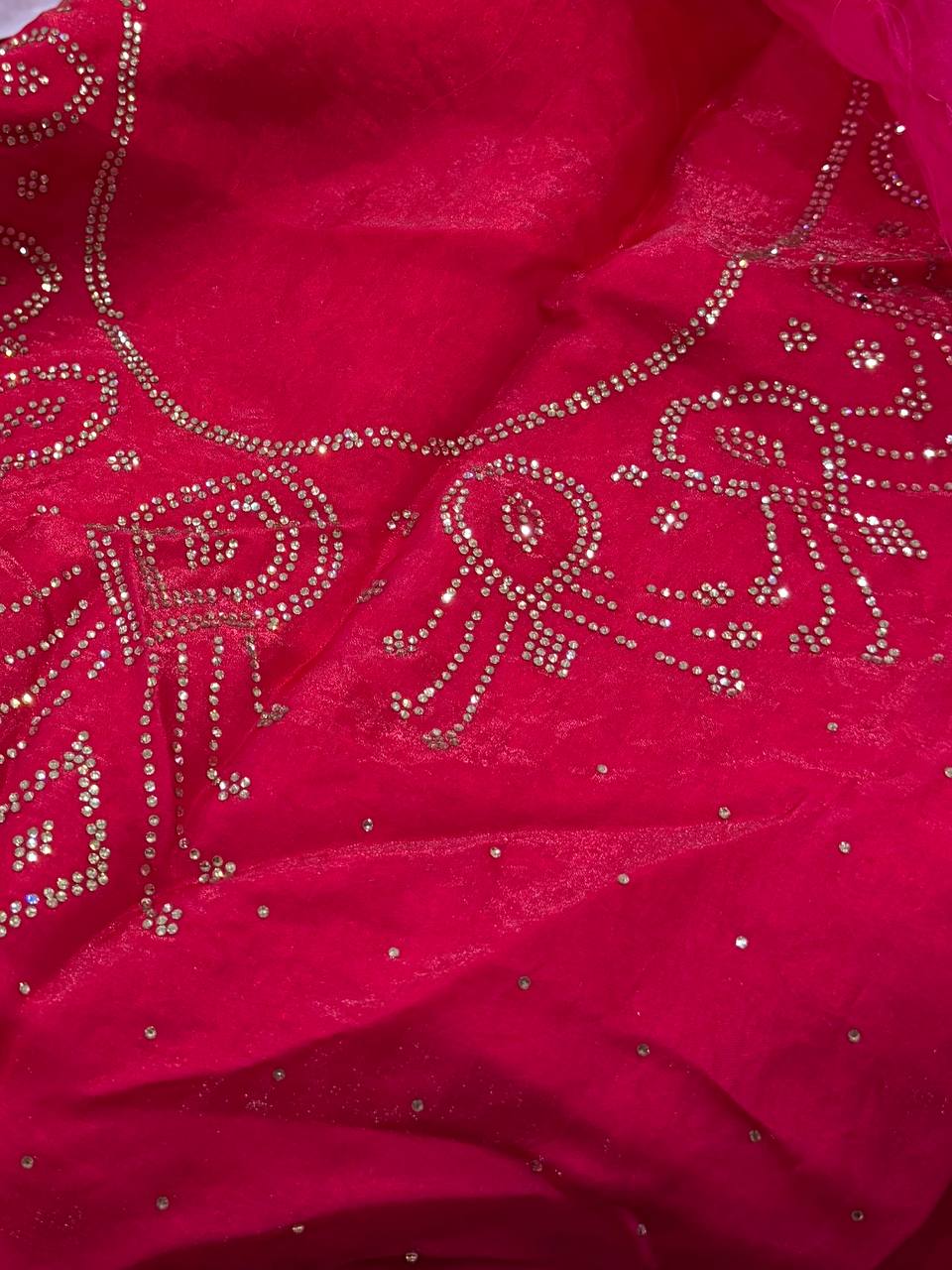 Hot Pink Georgette Saree