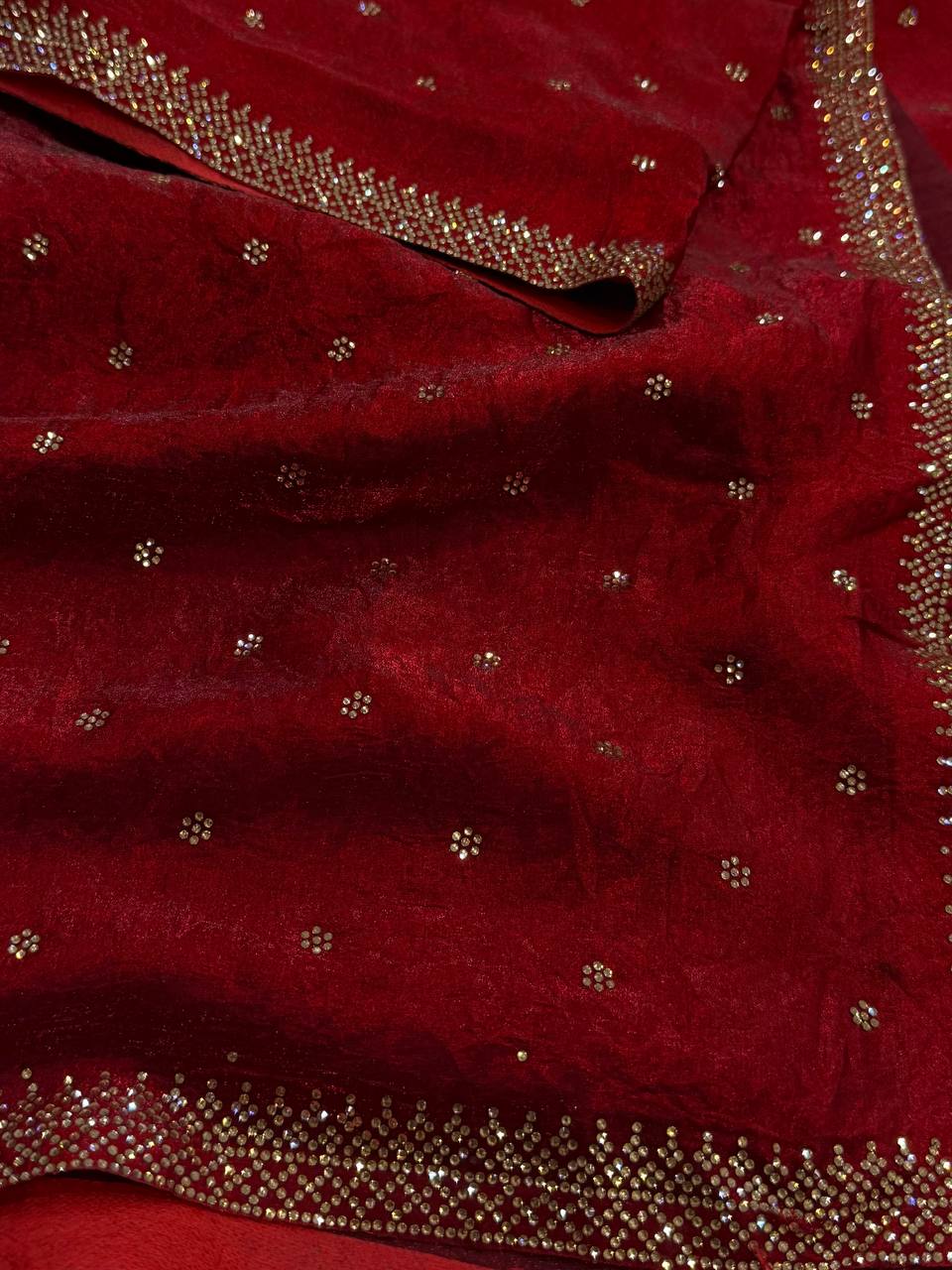 Maroon Georgette Saree