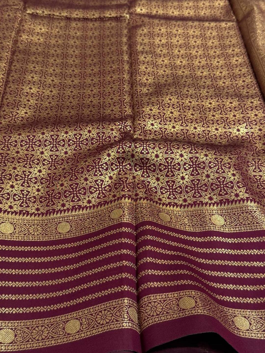 Orange Cotton Silk Saree