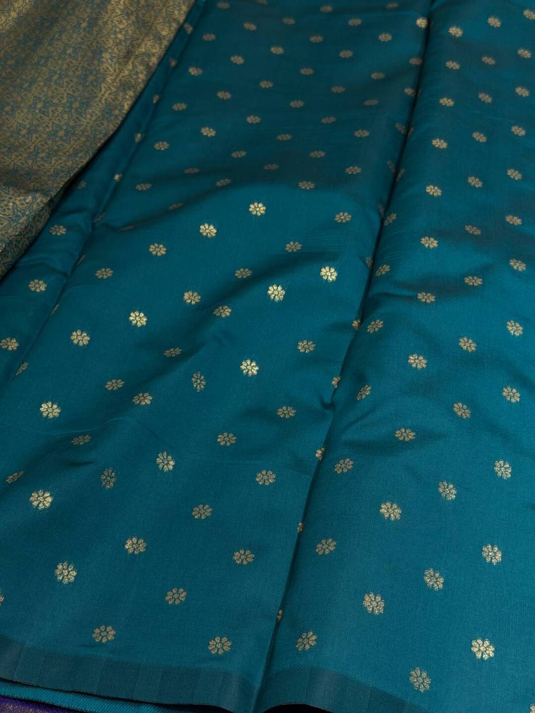 Navy Blue Cotton Silk Saree