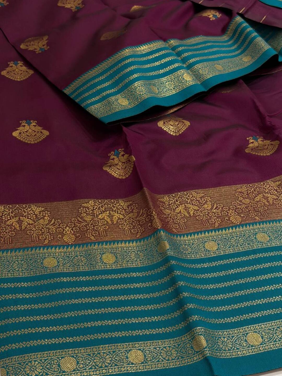 Plum Purple Cotton Silk Saree