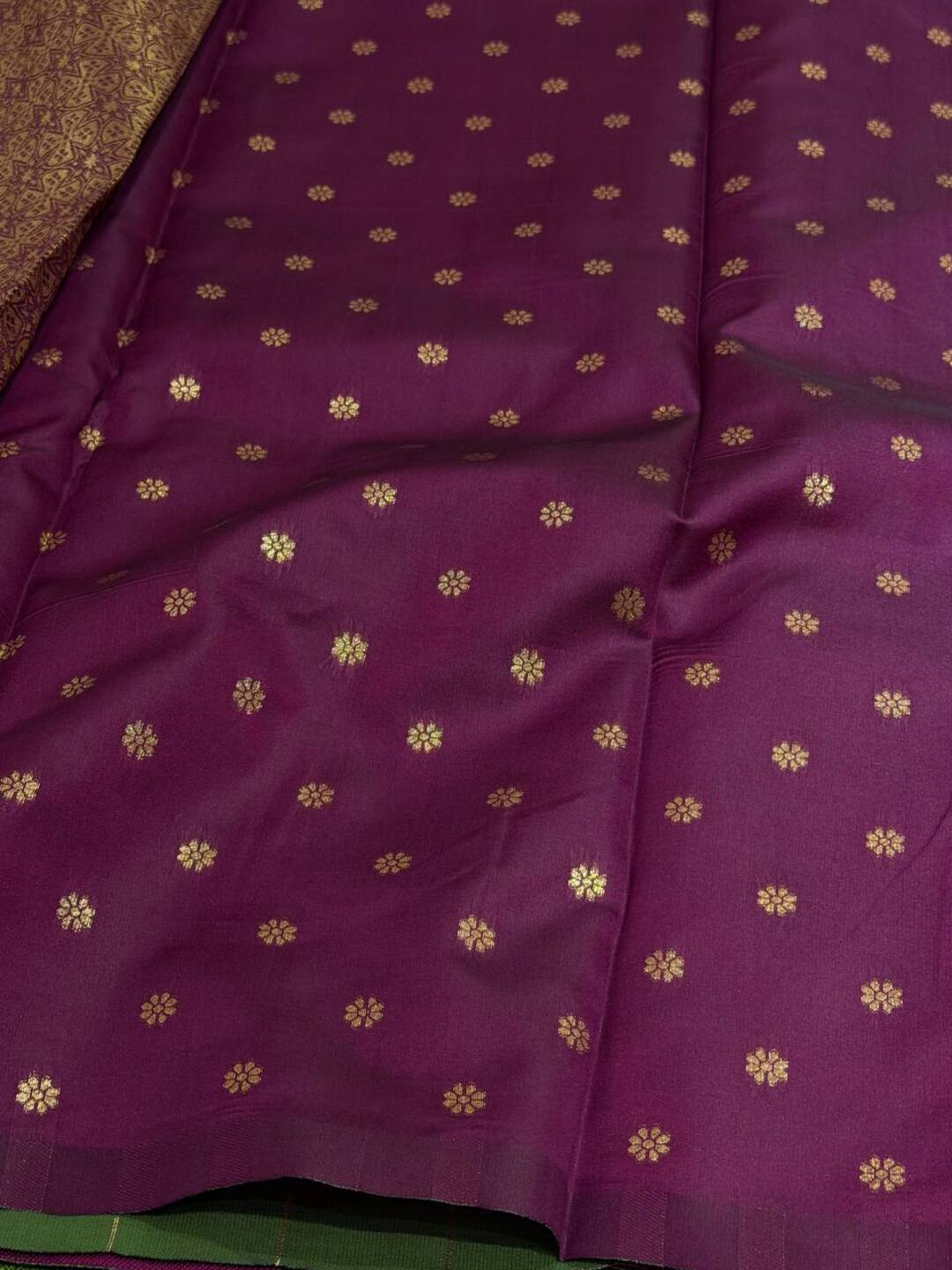 Forest Green Cotton Silk Saree