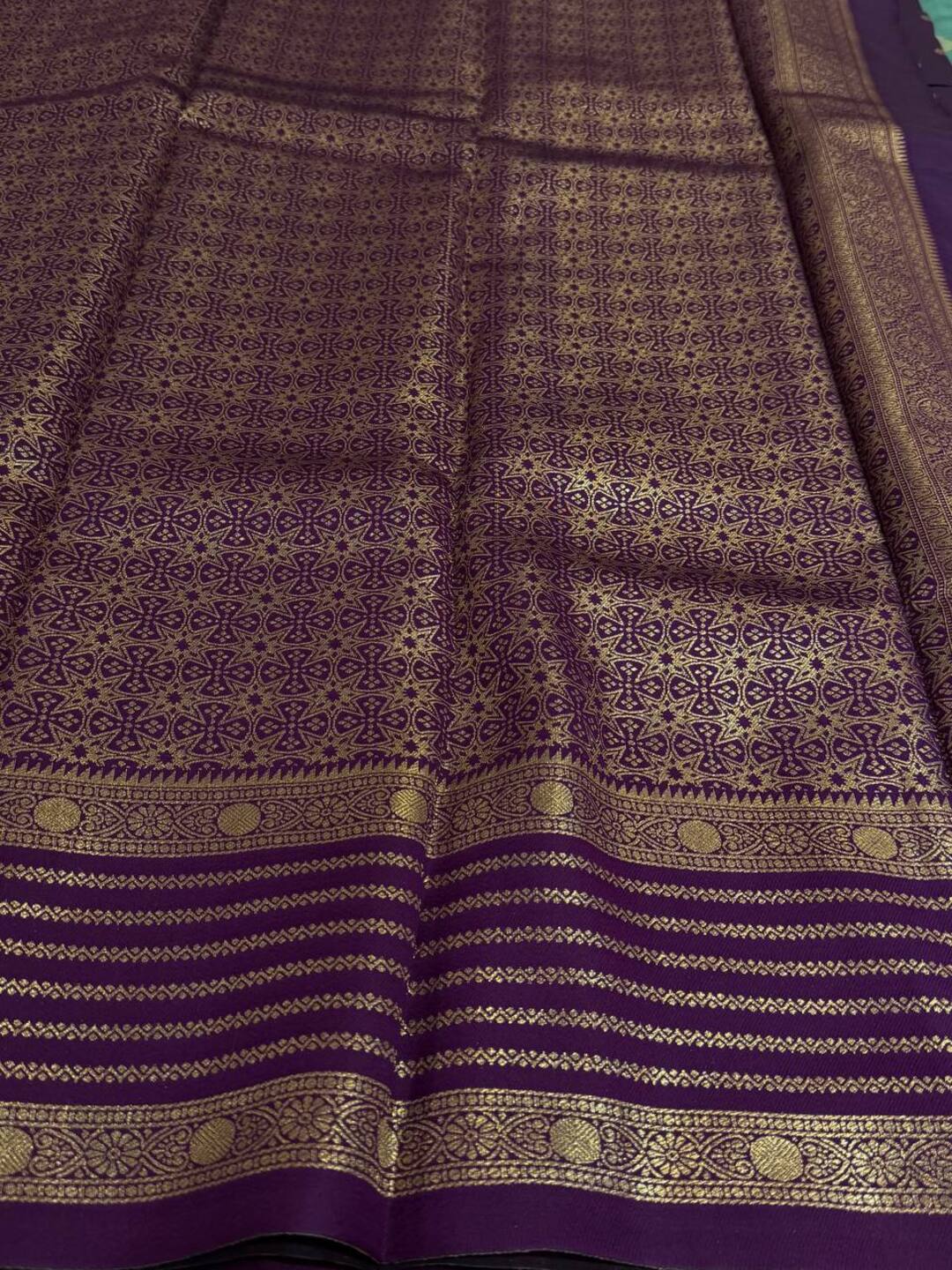Turquoise Cotton Silk Saree