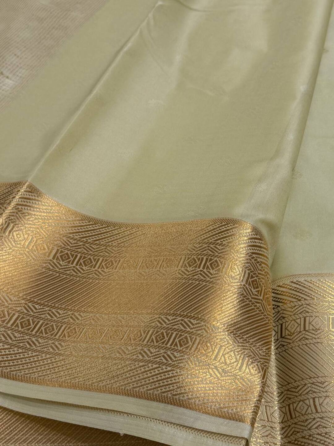 Mint Green Cotton Silk Saree