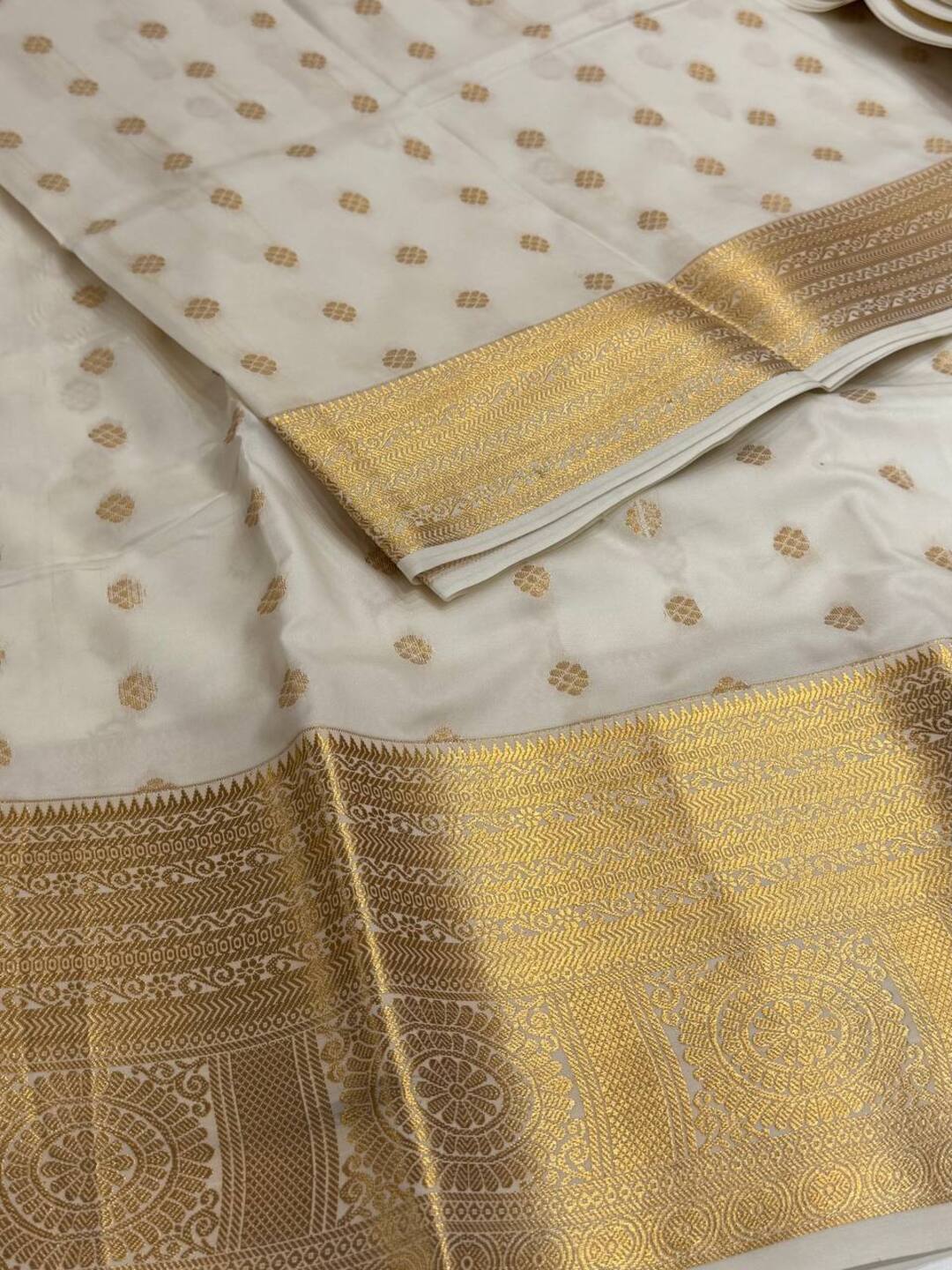 White Cotton Silk Saree