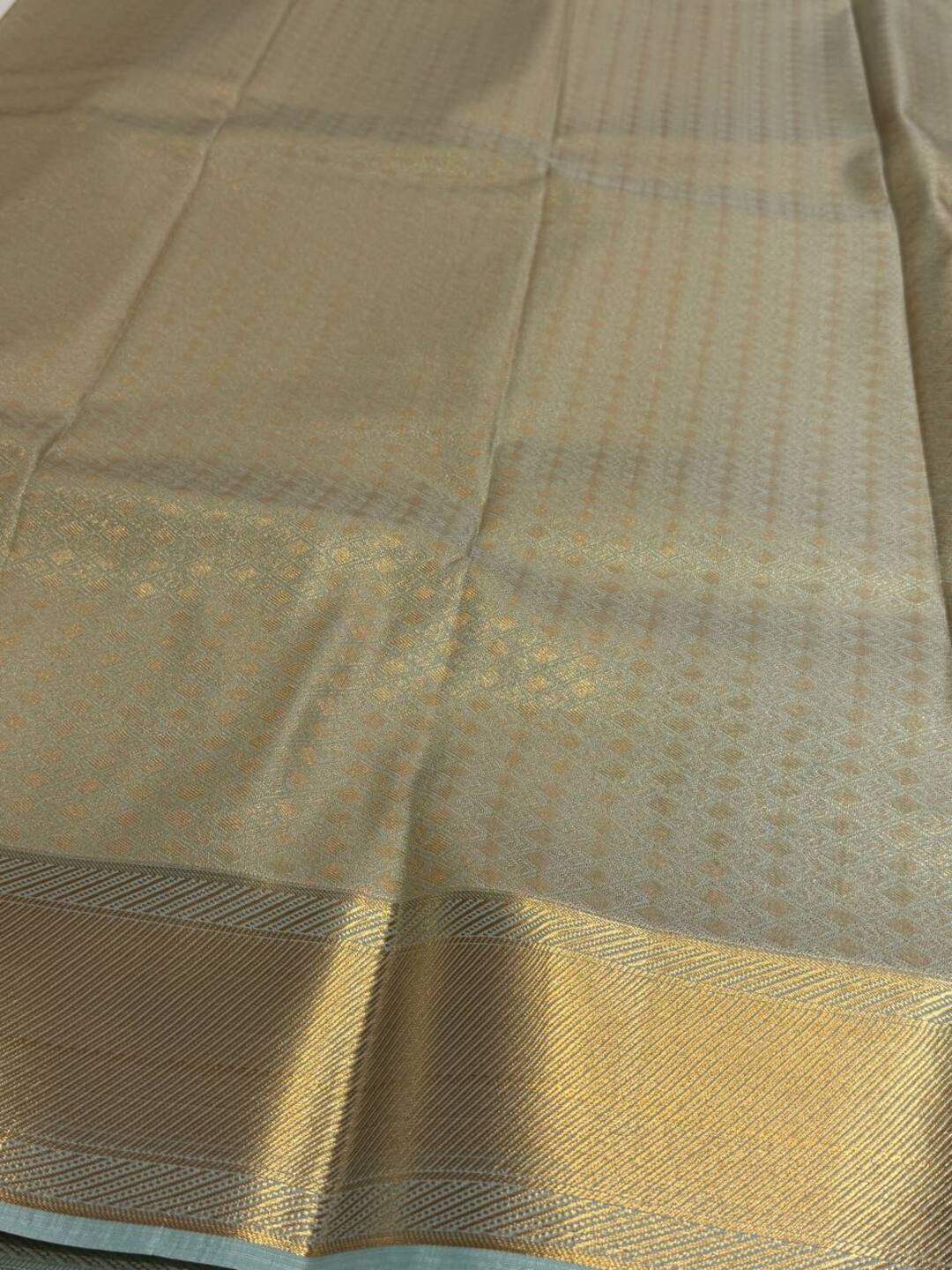 Baby Blue Cotton Silk Saree