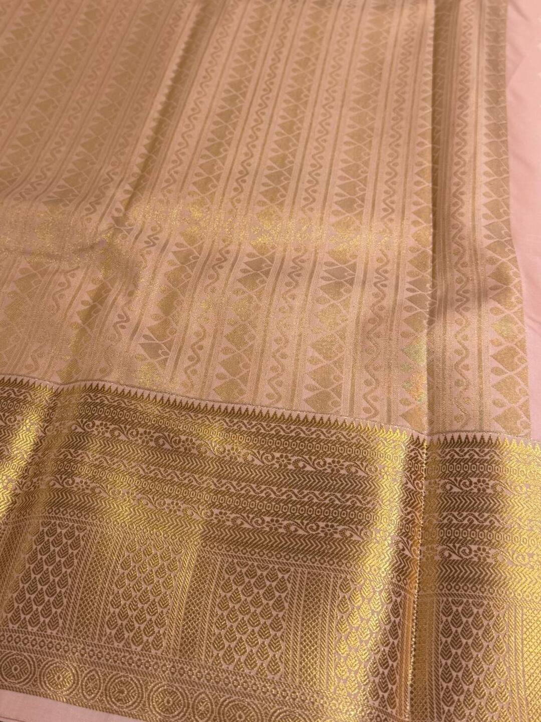 Pastel Pink Cotton Silk Saree