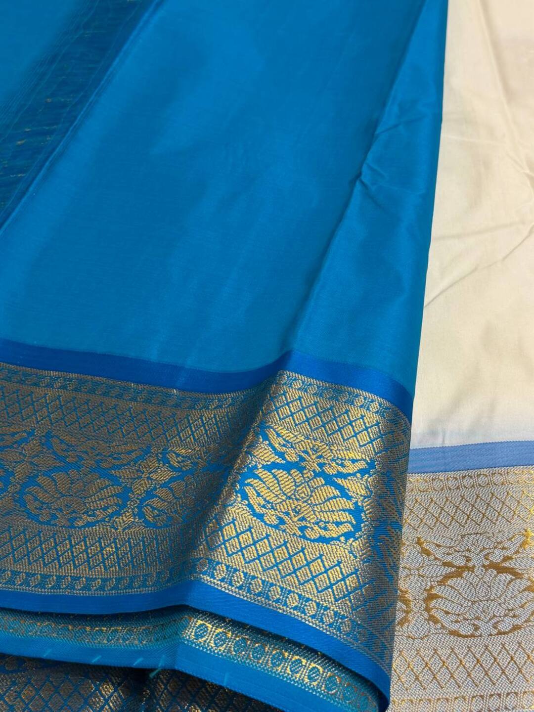 Off White Cotton Silk Saree