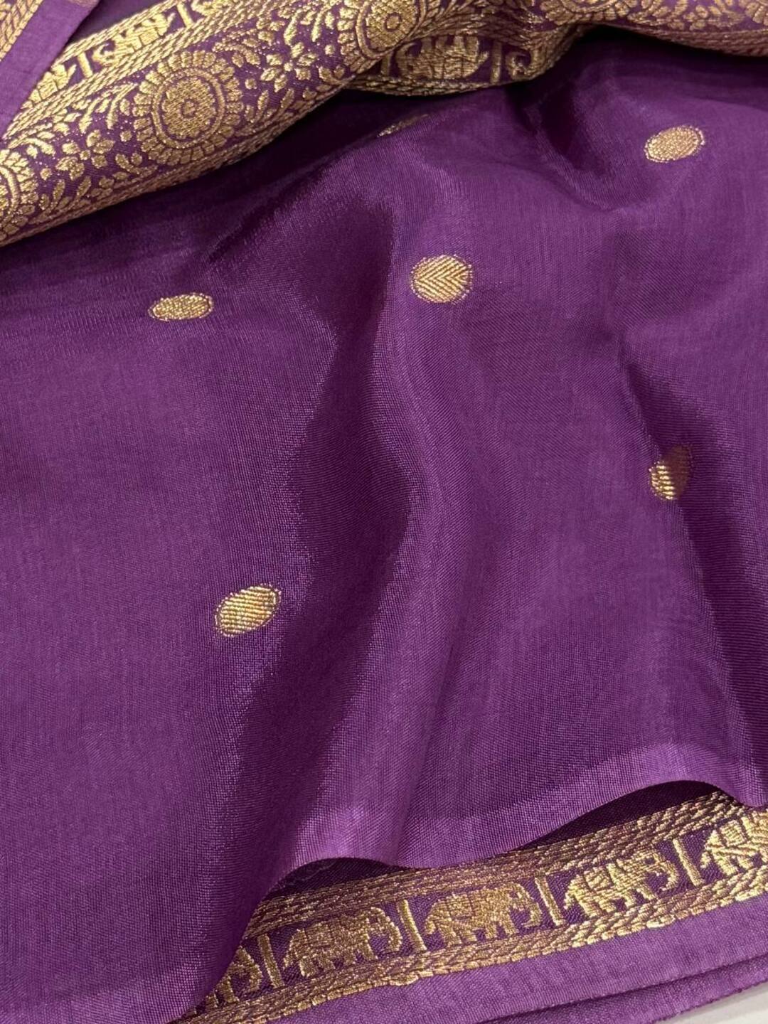 Royal Purple With Light Purple Banaras Cotton Saree