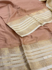 Peach Semi Mysore Chiffon Saree