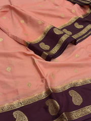 Pastel Pink Semi Mysore Chiffon Saree