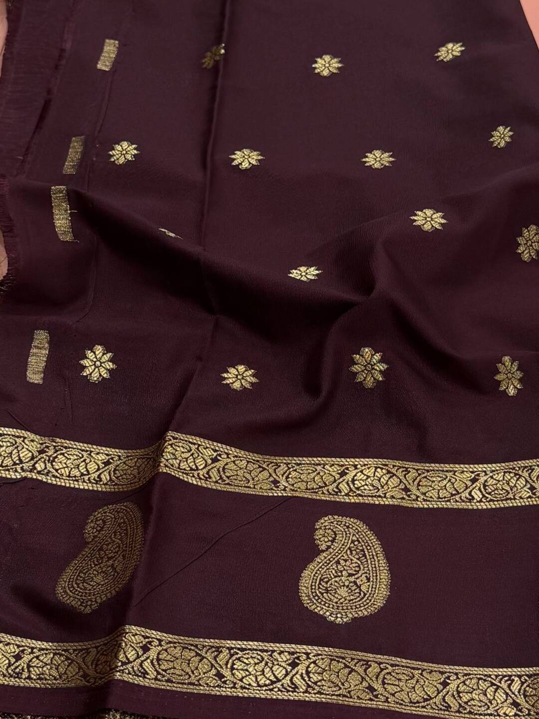 Pastel Pink Semi Mysore Chiffon Saree