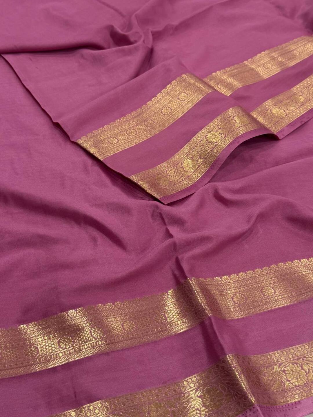 Light Purple Chiffon Silk Saree
