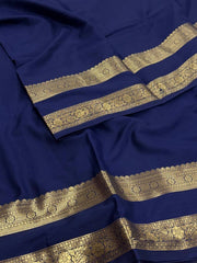 Navy Blue Chiffon Silk Saree